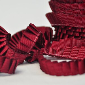 1 m ribbon plissé, frill bordeaux image 4