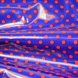0.25 M Wachstuch Laminated dots Cosmo Bleu/rouge image 4