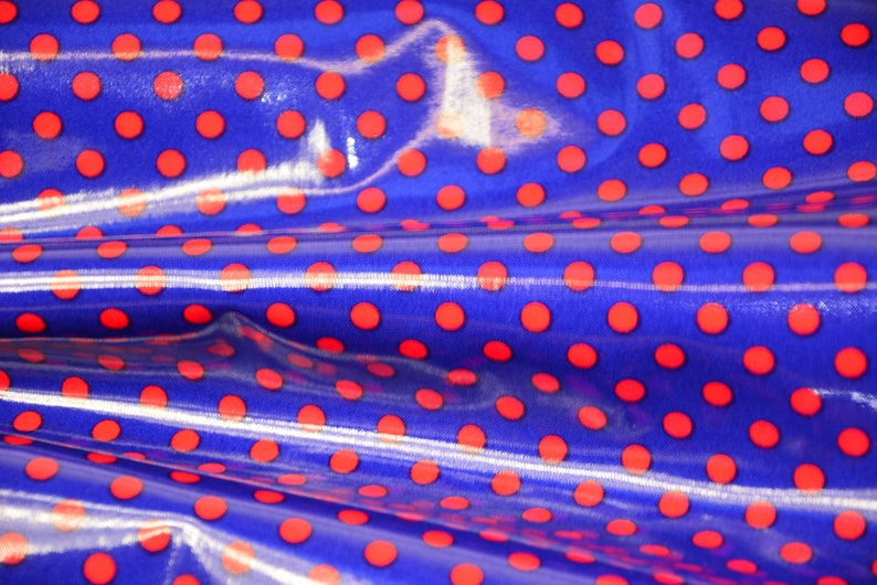 0.25 M Wachstuch Laminated dots Cosmo Bleu/rouge image 4