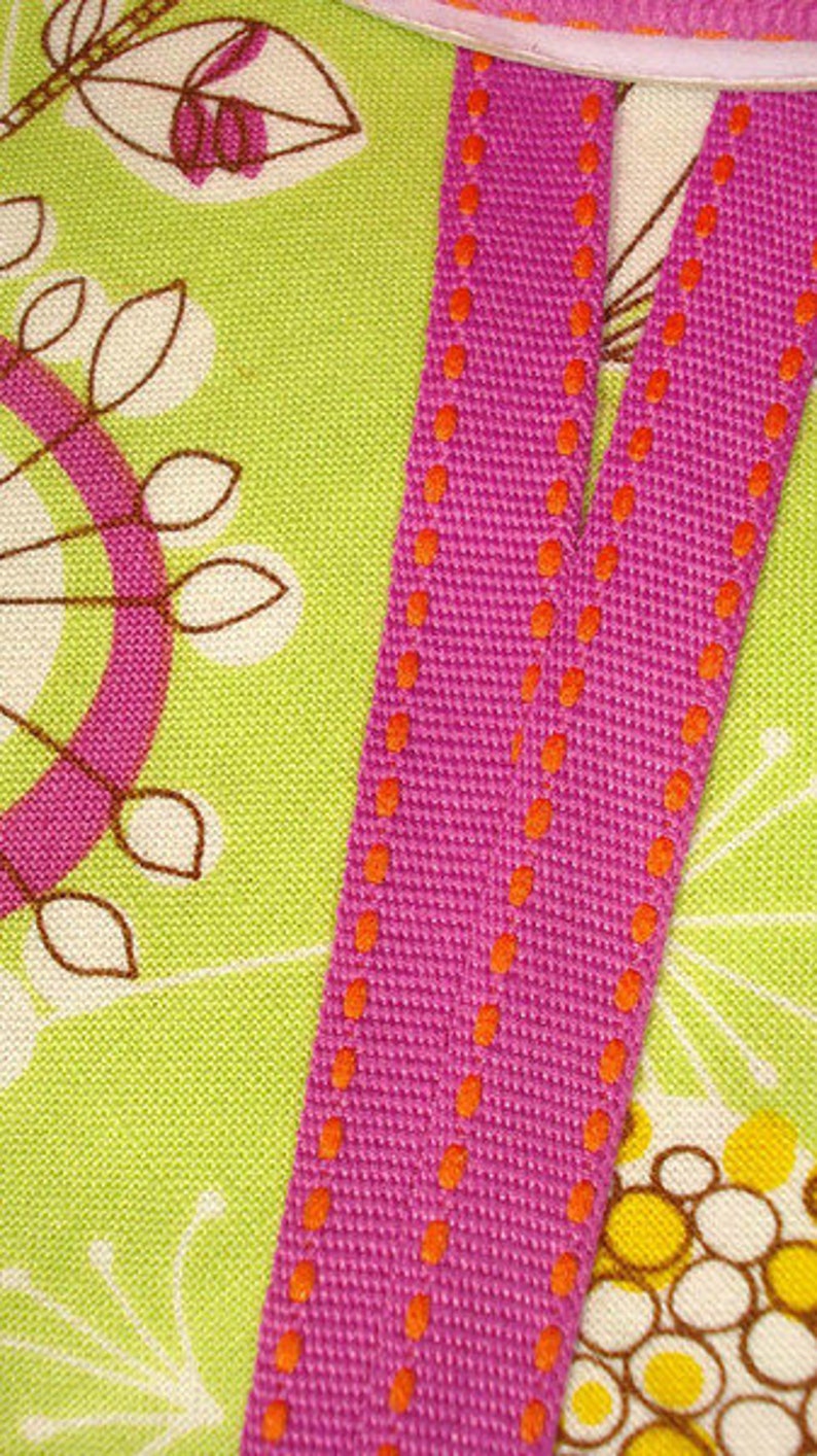 1 m ribbon in lilac with orange stripes image 1