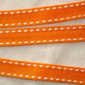 2 m ribbon in orange with white stripes image 1