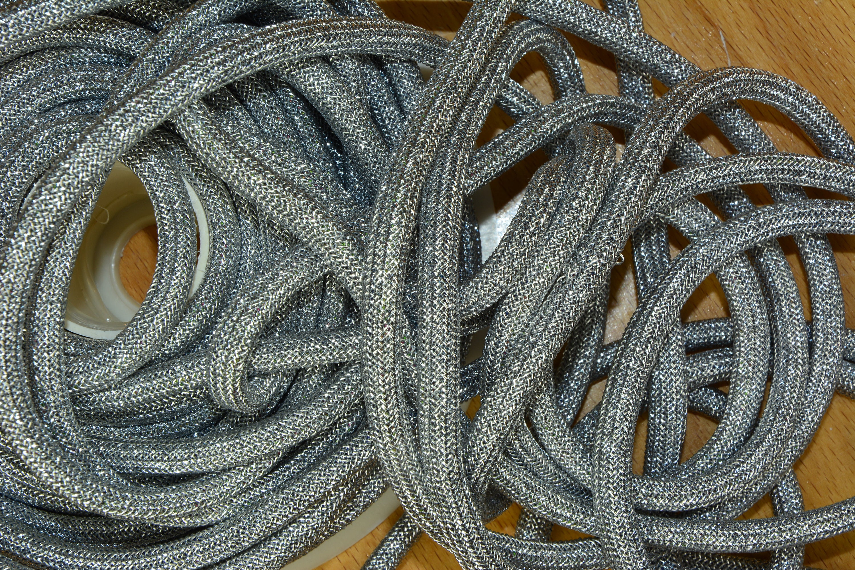 Kordel Seil Kordel für Absperrsystem schwarz silber 1,5 M Karabiner neu 