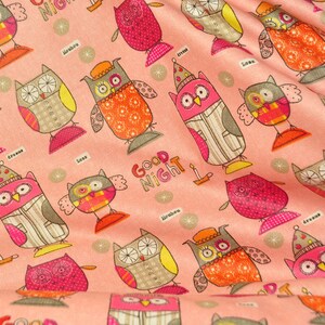 0,25 x 0,75 m oilcloth with teflon OWLS pink image 3