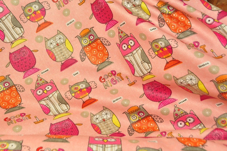 0,25 x 0,75 m oilcloth with teflon OWLS pink image 3