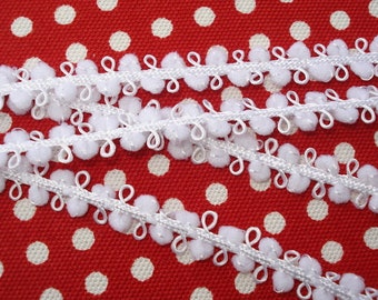 2 m  Mini-Pomponsband on both sides white