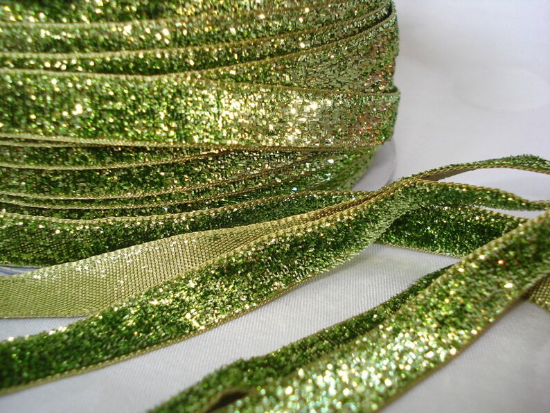 2 m Lurex in green /glitter image 3