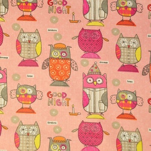 0,25 x 0,75 m oilcloth with teflon OWLS pink image 2