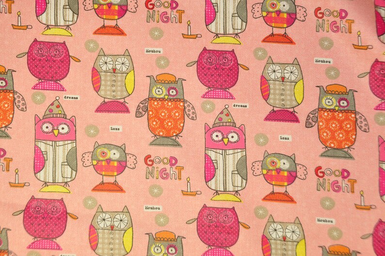 0,25 x 0,75 m oilcloth with teflon OWLS pink image 2