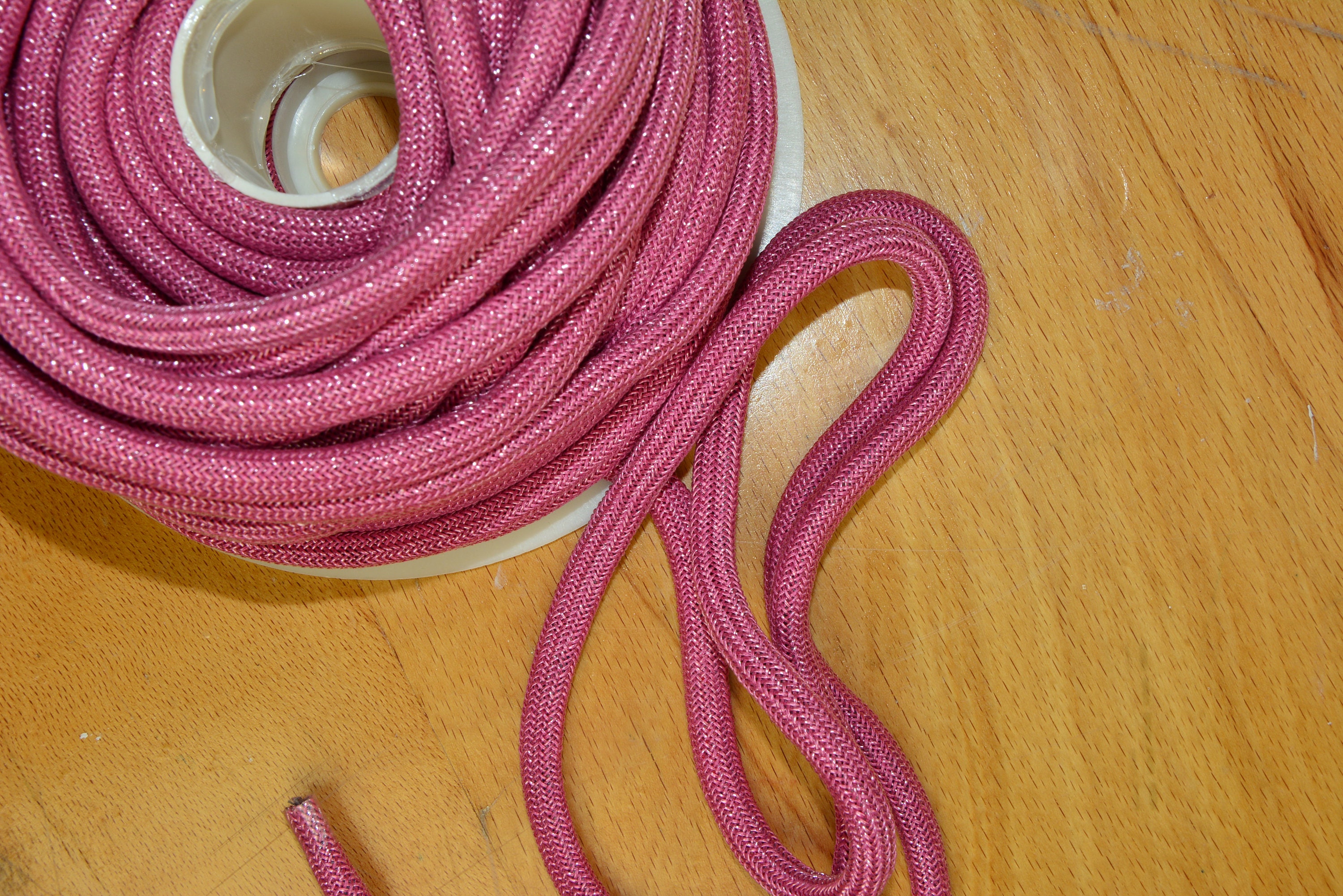 2 m LUREX GLITTER cordon pink ROPE cord
