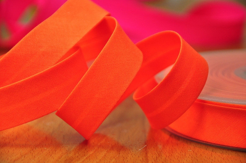 2 m x 20 mm bias binding NEON ORANGE image 1