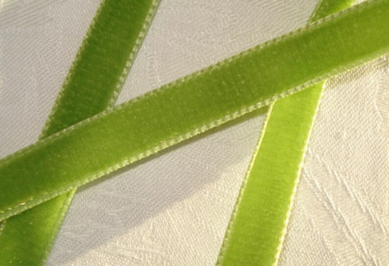 2 m x 9 mm ribbon band velvet light green col. 65 image 3