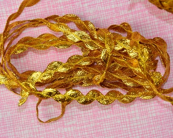 2 m x 12 mm LUREX - Zackenlitze ALTGOLD Glitzer