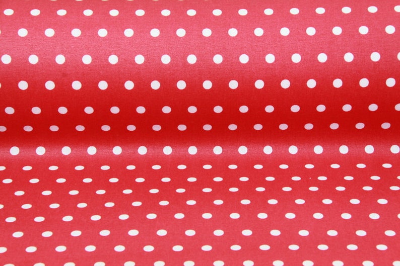 0,25 x 0,75 m LEONA oilcloth laminated POLKA DOTS red/white image 1