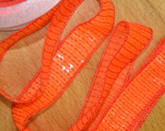 2 m ribbon with paillettes 5-rowed NEON ORANGE col. 203