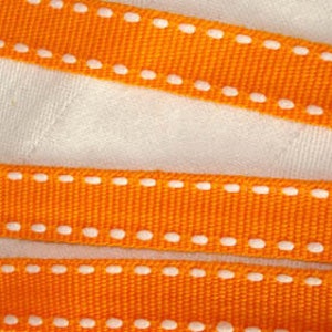 2 m ribbon in orange with white stripes image 4