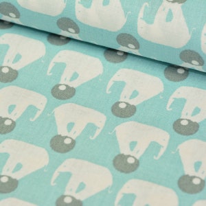 0,5 m CIRCUS ELEPHANT BERTI cotton grey/blue image 1