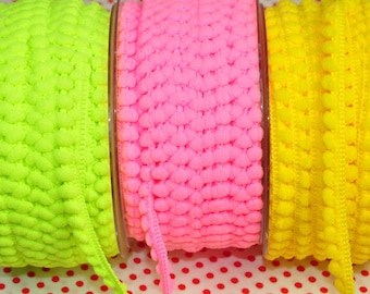 2 M Mini-pompons Ribbon Neonpink;d!