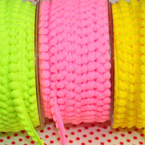 2 m NEONPINK MINI-Pomponsband