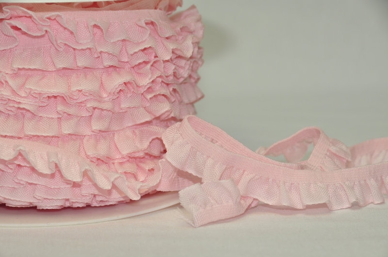 2 m x 18 mm ribbon plissé, frill in pink image 3