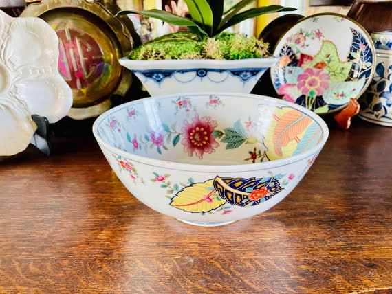 tobacco leaf bowl Vintage Mann's Tobacco Leaf Bowl: 1977 Porcelain, 10
