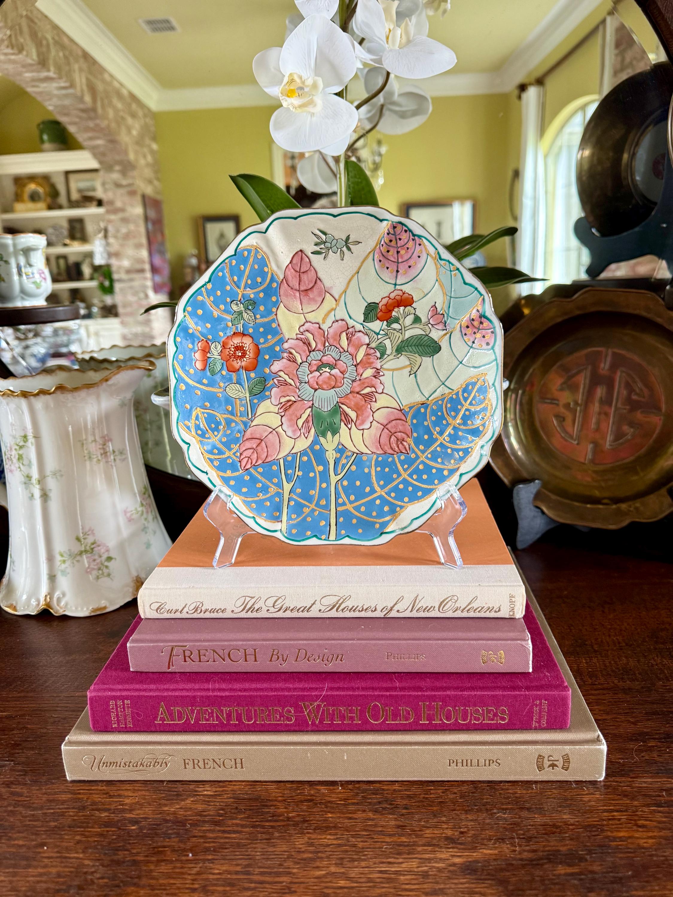 Thai Tobacco 皿 Vintage Andrea by Sadek Tobacco Leaf Plate: Scalloped Enamel Dish