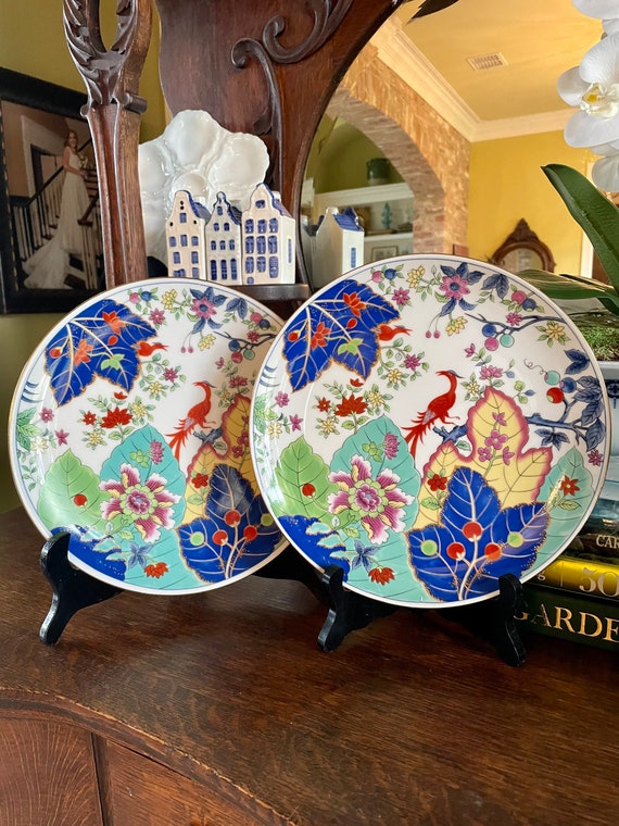tobacco leaf tin plates Plate (Set of 4) Cotton & Quill The joyous exuberance of the Tobacco Leaf pattern is undiminished by time Tobacco Leaf Dinner Plate
