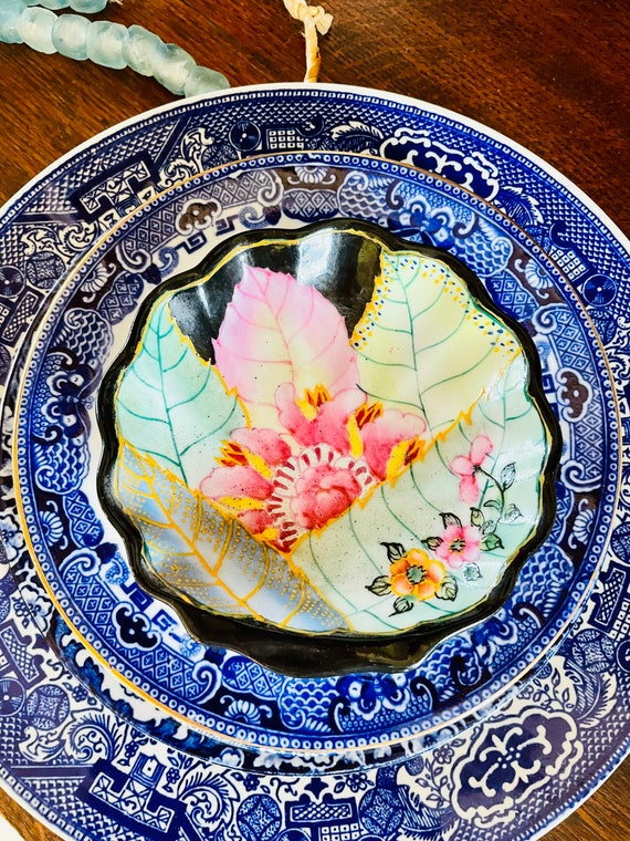 Vintage Tobacco Leaf Shell Shaped Dish: Trinket Dish, Ring Holder,  Engagement Gift