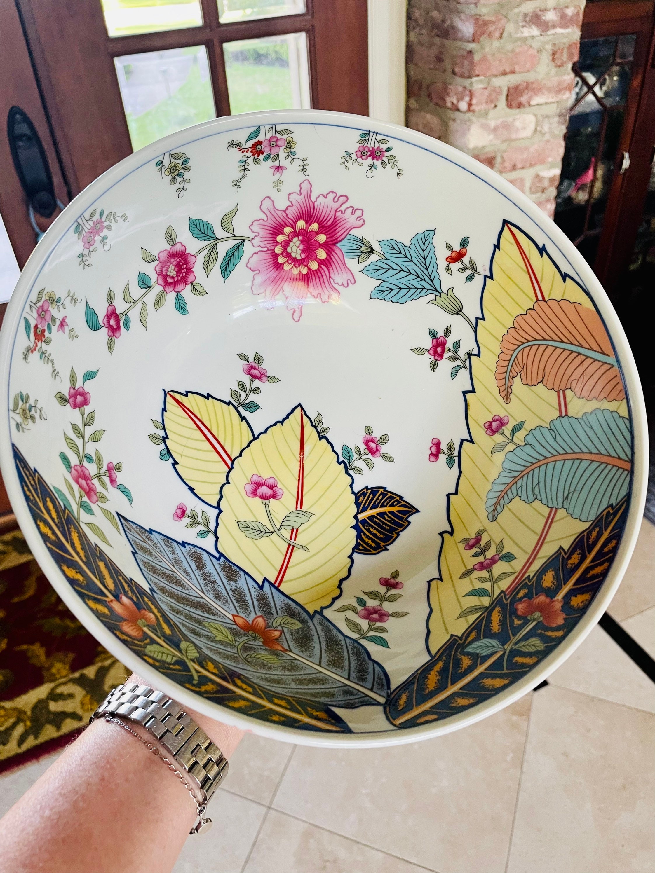 tobacco leaf fine china by mann 70s Porcelain 9 Bowl Genus Nocotinia Floral VTG This pattern Tobacco Leaf China Mann -