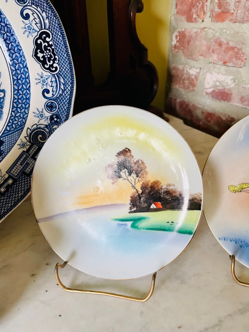 Hand Painted Plates Made in Japan 5 7/8 Beautiful Etsy