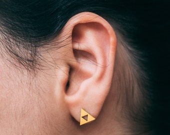 Legend of Zelda Triforce Stud Earring Set - Gold Plated & Premium Steel