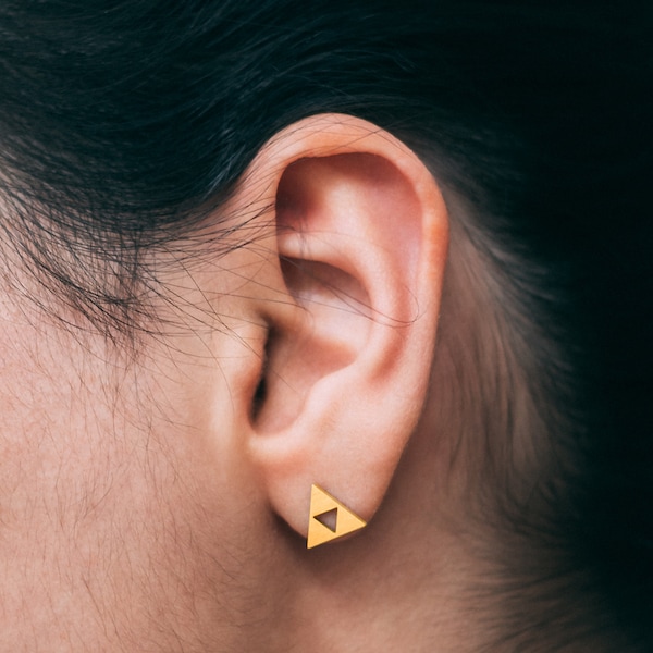 Legend of Zelda Triforce Stud Earring Set - Gold Plated & Premium Steel