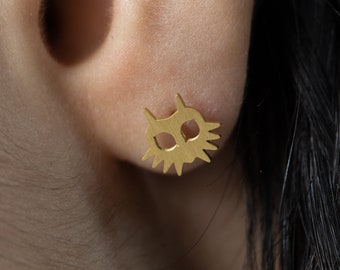 Legend of Zelda Majoras Mask Inspired Stud Earring Set - 18ct chapado en oro