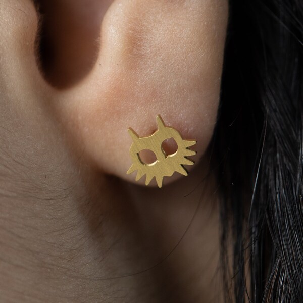 Legende van Zelda Majoras Masker Geïnspireerd Stud Earring Set - 18ct verguld