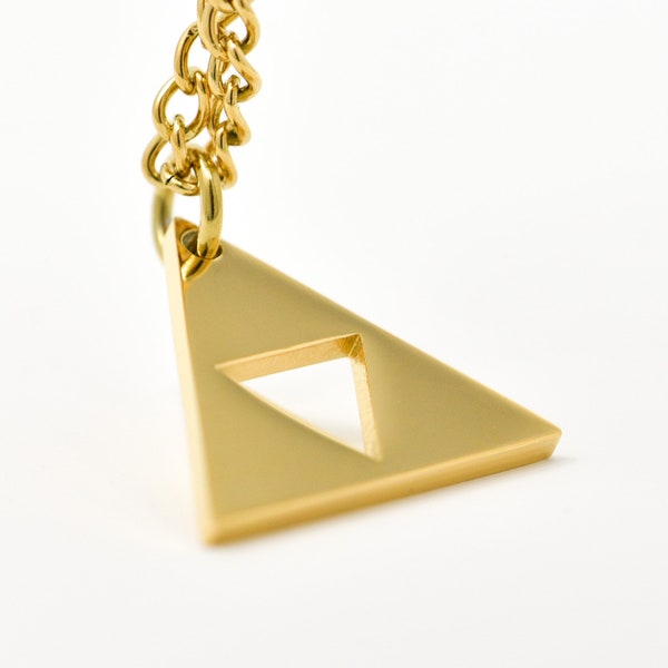 Collier Legend of Zelda Triforce - plaqué or 18 carats