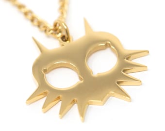 Legend of Zelda Majoras Mask Necklace - Chapado en oro de 18 quilates