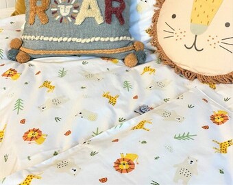 Cotton baby bedding Safari / Cot bedding / Layette for baby / Bedding set for newborn