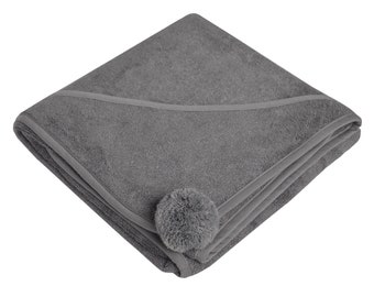 Bambus-Badetuch Le PomPom 85x85 / Frottee-Bambus-Babyhandtuch mit Kapuze