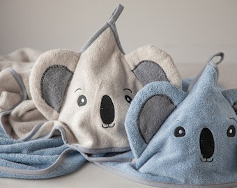 Bamboo hooded towel Koala / Bath cape Koala / Bamboo towel for newborn / Bamboo bath cape / Hooded baby towel