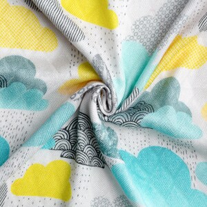 Muslin bamboo baby blanket / Bamboo Swaddle Clouds image 4