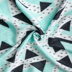 Muslin bamboo baby blanket / Bamboo Swaddle Triangles mint / Swaddling blanket / Baby blanket / Bamboo baby blanket image 4