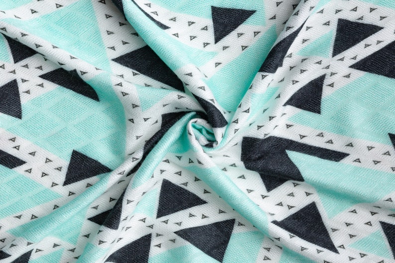 Muslin bamboo baby blanket / Bamboo Swaddle Triangles mint / Swaddling blanket / Baby blanket / Bamboo baby blanket image 4