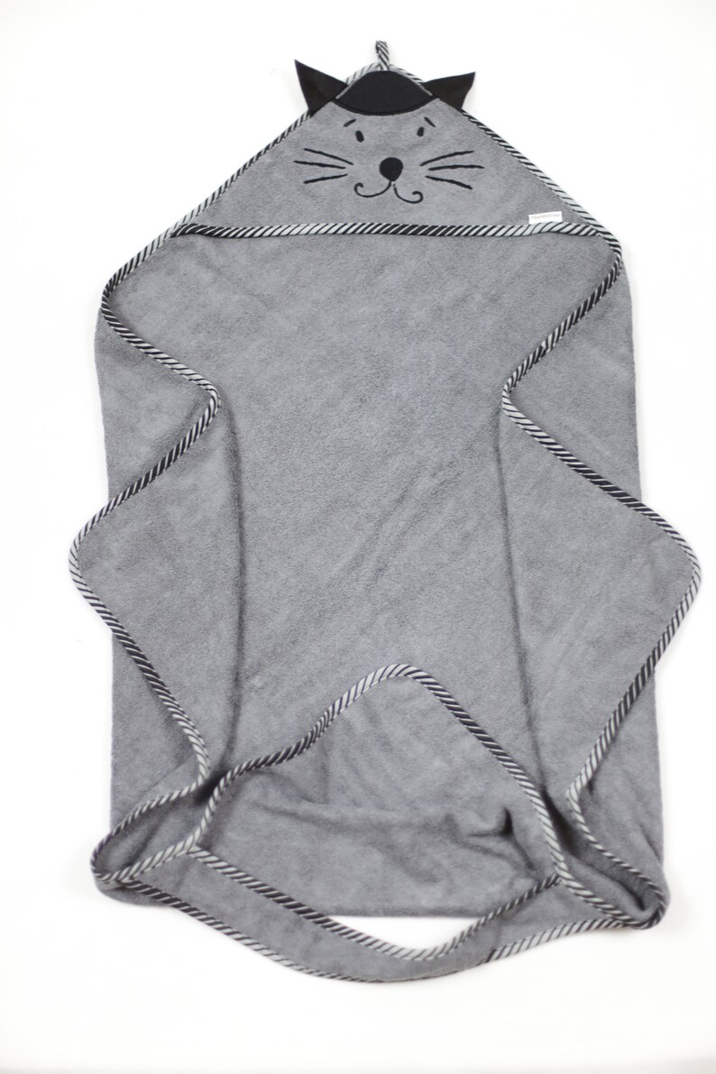 Bamboo hooded towel CAT / Bath cape CAT / Bamboo towel for newborn / Bamboo bath cape / Hooded baby towel image 4