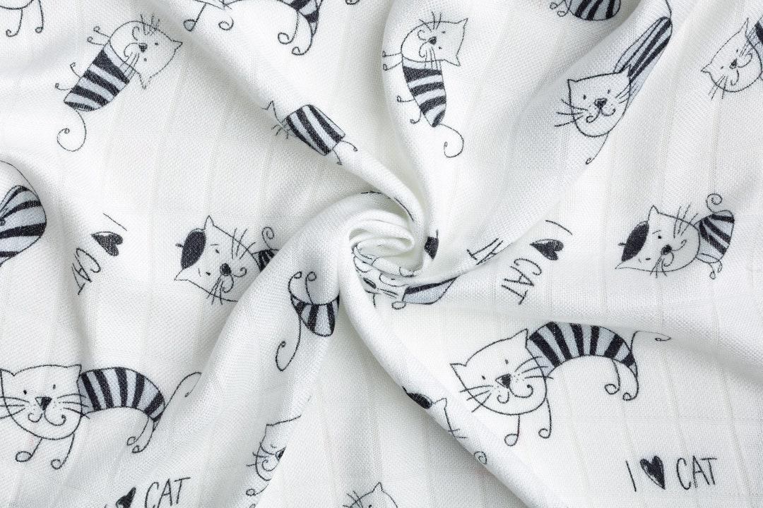 Muslin Bamboo Baby Blanket / Bamboo Swaddle Cats Etsy