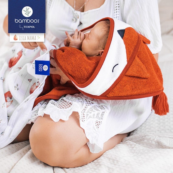 Bamboo Hooded Towel Fox Bath Cape Fox Bamboo Towel for Newborn Bamboo Bath Cape Hooded Baby Towel Etsy Ireland