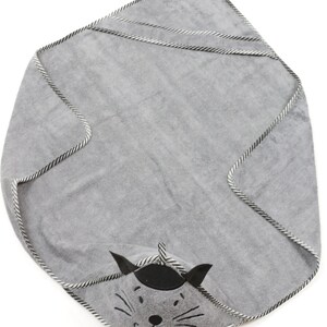 Bamboo hooded towel CAT / Bath cape CAT / Bamboo towel for newborn / Bamboo bath cape / Hooded baby towel image 5