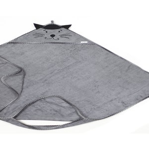 Bamboo hooded towel CAT / Bath cape CAT / Bamboo towel for newborn / Bamboo bath cape / Hooded baby towel image 1