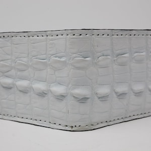 Cartera con cola de cocodrilo Hornback blanco mate