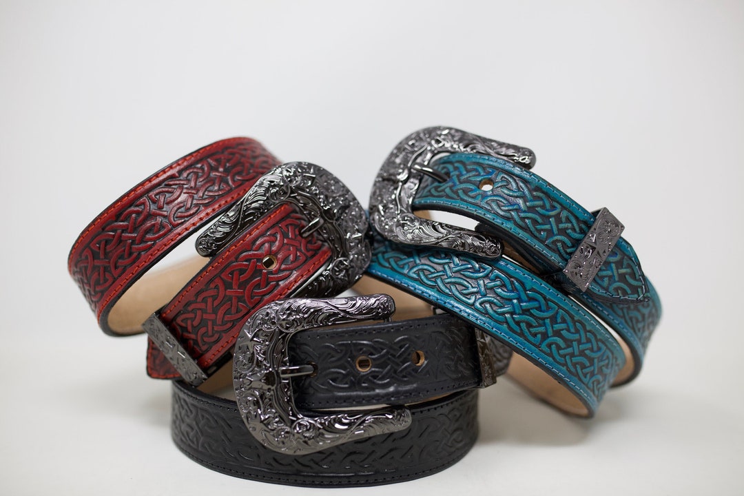 Personalized Handtooled Belt Celtic Leather Belt Hand - Etsy