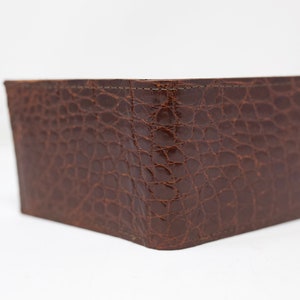 Cartera de cocodrilo americano glaseado de maní, cartera exótica, cartera de lujo