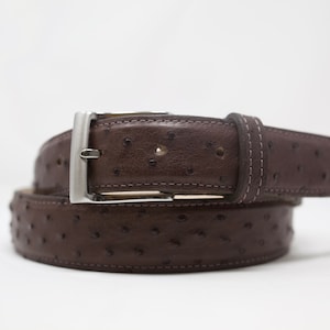 Brown Ostrich Belt image 1